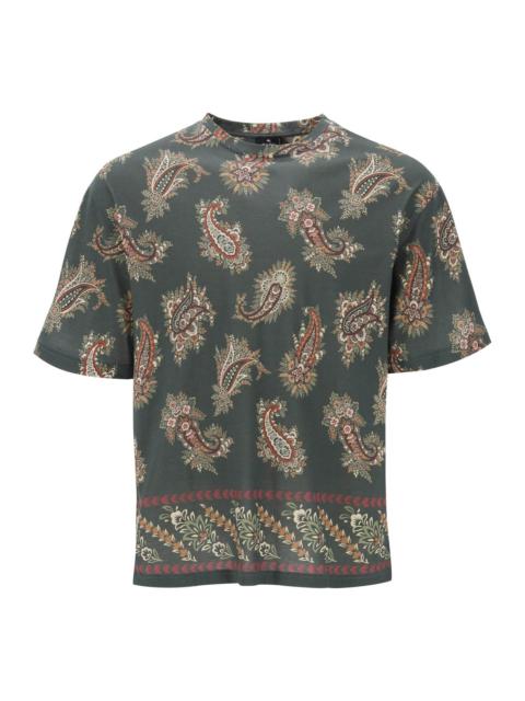 T-SHIRT GIROCOLLO CON STAMPA PAISLEY