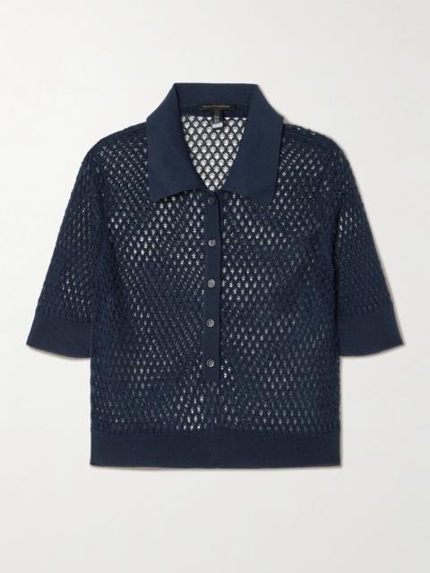 KIKI DE MONTPARNASSE Crocheted Silk Polo Shirt