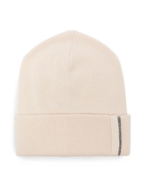 Brunello Cucinelli Ribbed cashmere beanie with embellishment