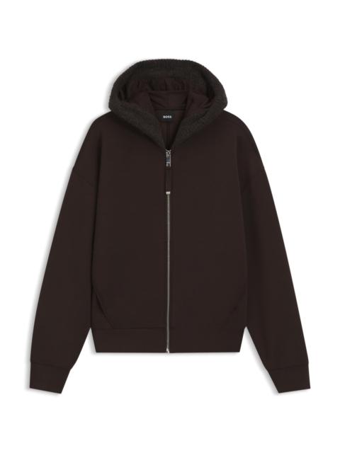 BOSS LOOSE-FIT ZIP-UP HOODIE IN SCUBA JERSEY