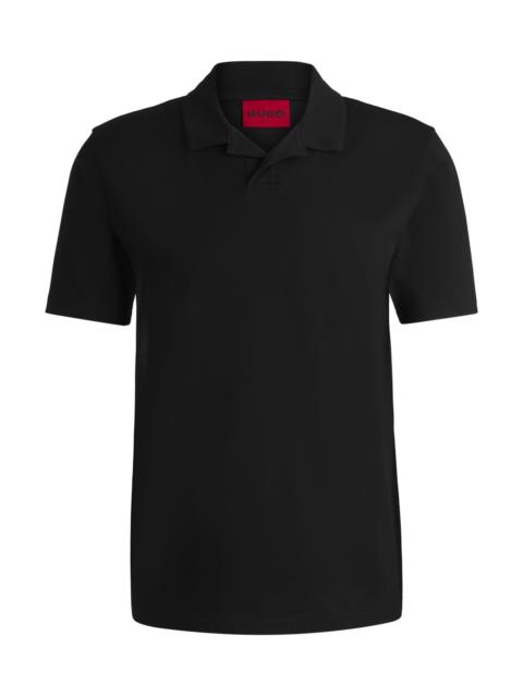 HUGO SLIM-FIT STRETCH-COTTON POLO SHIRT WITH JOHNNY COLLAR