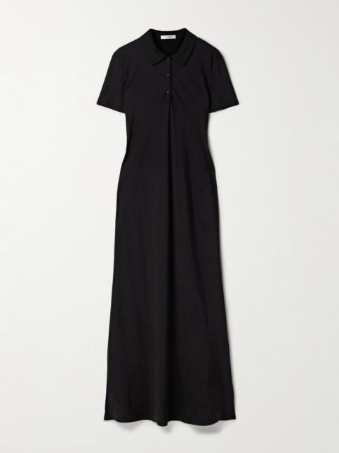 The Row Valenit Cotton And Silk-blend Jersey Maxi Shirt Dress