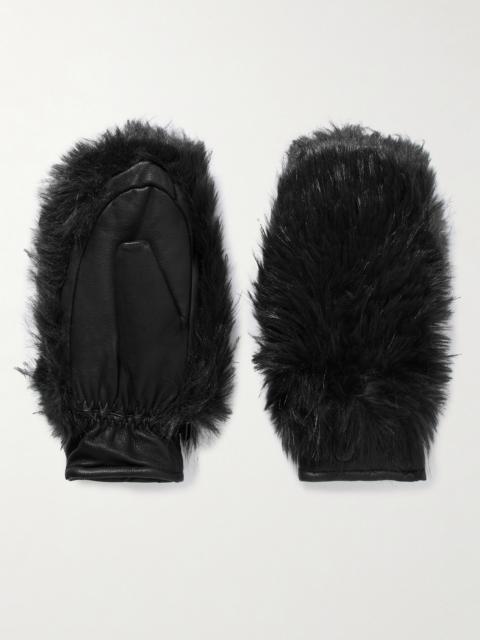 GOLDBERGH Hill Plush-trimmed Padded Leather Ski Gloves