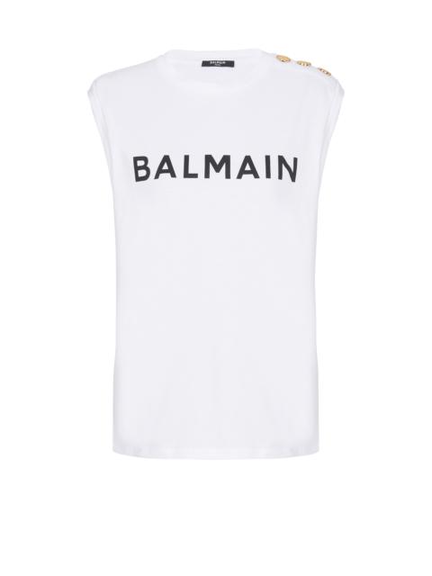 Balmain Eco-responsible cotton T-shirt with Balmain logo print