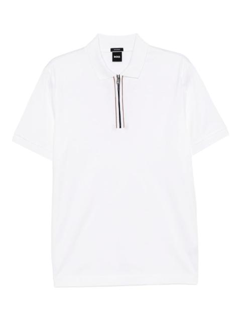 BOSS zip-up polo shirt