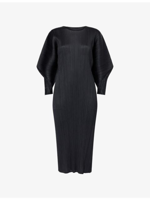 Pleats Please Issey Miyake Skyline Pleats Knitted Midi Dress