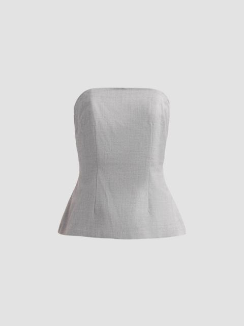 RONNY KOBO Women's Nessa Strapless Peplum Top - Light Grey