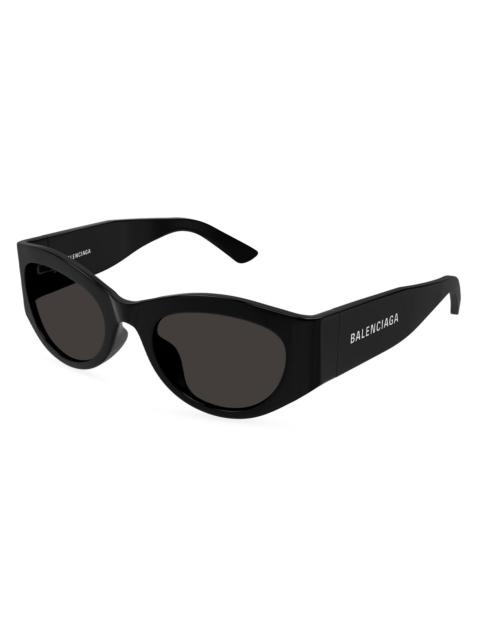 BALENCIAGA Women's Paper 54MM Oval Sunglasses - Black Dark Grey
