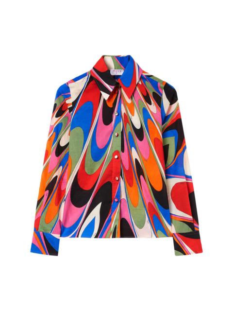 PUCCI Onde-print cotton shirt