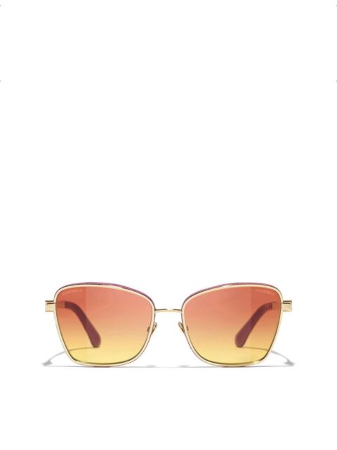 CHANEL CH4289Q Cat Eye-Frame Metal Sunglasses