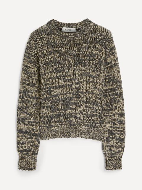 RÓHE Anthracite Fitted Mouline Crew-Neck Jumper