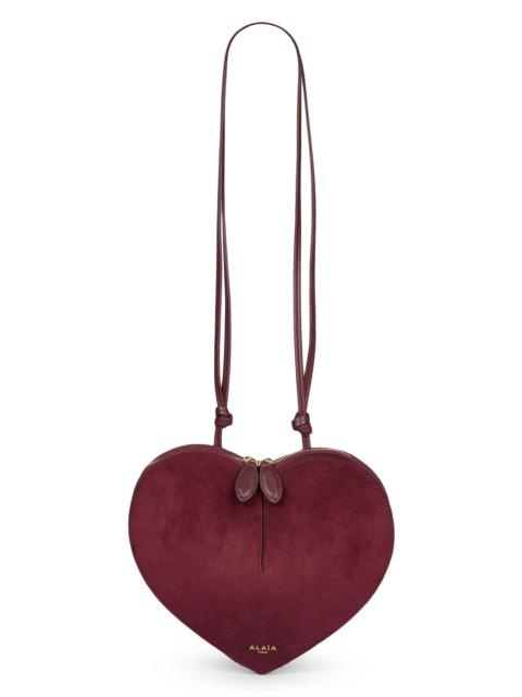 Alaïa Women's Heart Suede & Leather Shoulder Bag - Rouge Grenat
