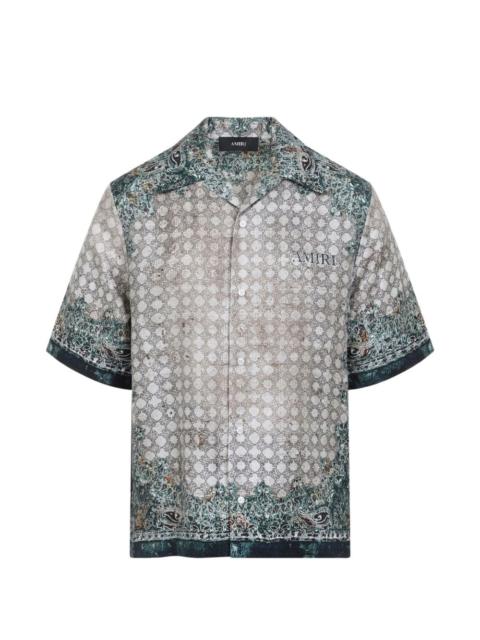 patterned silk shirt