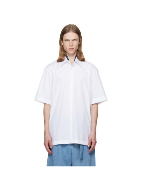 Dries Van Noten White Short Sleeve Cotton Shirt