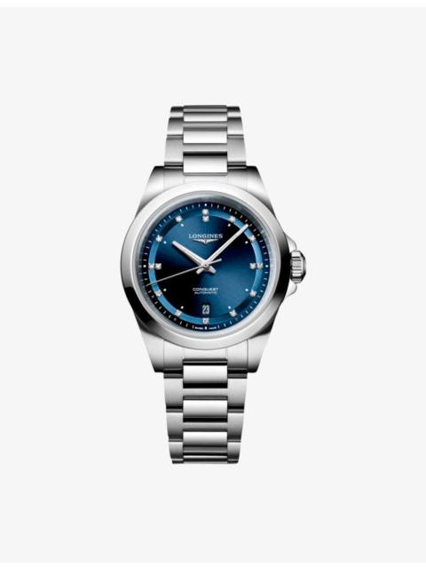 Longines L3.320.4.97.6 Conquest 30mm Stainless-Steel And 0.037ct Diamond Automatic Watch