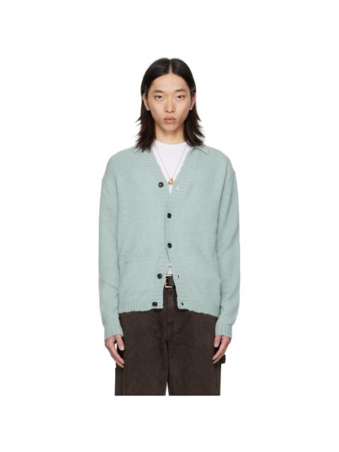 vowels Blue Shirt Cardigan