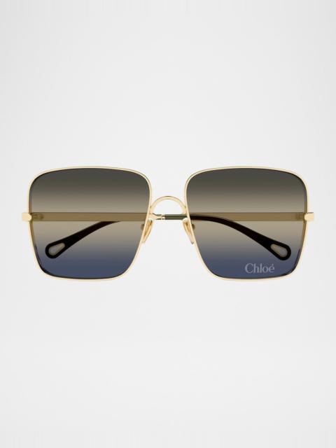 Chloé Aly Square Metal Sunglasses