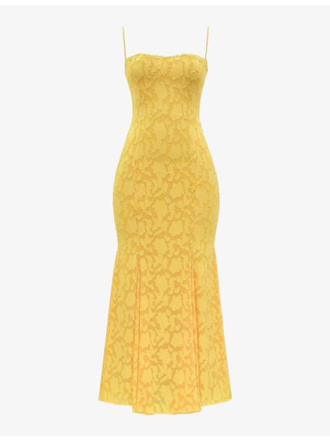 House of CB Joan lace-up lace maxi dress