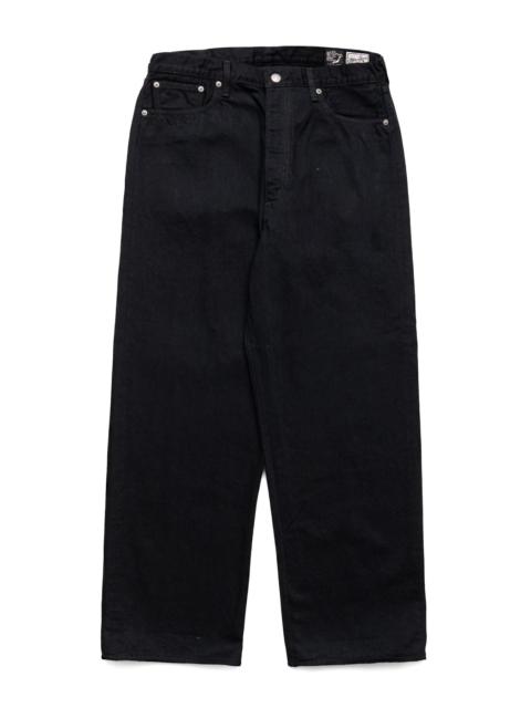 orSlow Super Dad Jeans Black Selvedge Denim - One Wash (Blue in Green Exclusive)