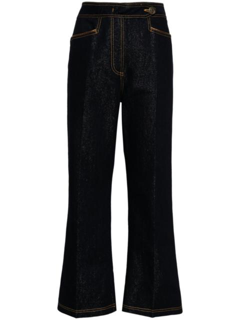 Etro Pegaso-buttons cropped jeans