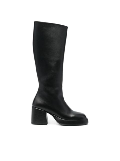 block-heel leather boots