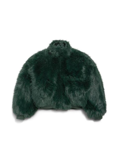 BALENCIAGA Women's Cropped Jacket in Dark Green