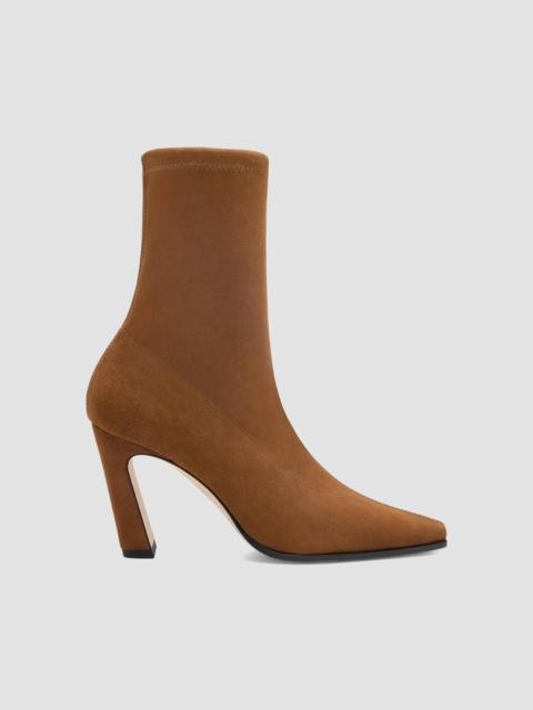 Stuart Weitzman Women's Stassi 85MM Stretch Booties - Walnut