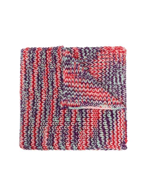 purl-knit striped scarf