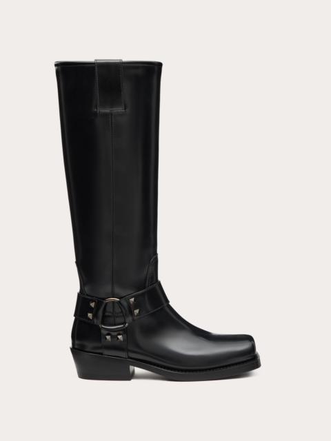 ROCKSTUD CALFSKIN BIKER BOOT 40MM