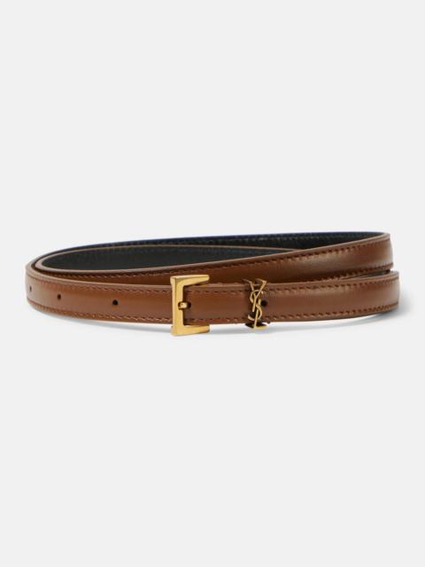 SAINT LAURENT Cassandre extra-slim leather belt