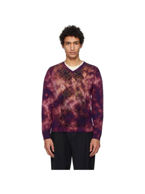 Kiko Kostadinov Purple Hatha V-Neck Knit Sweater