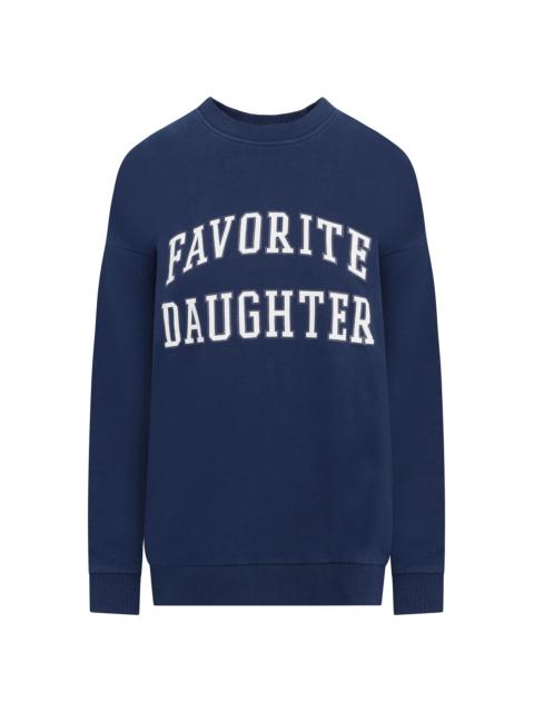 Favorite Daughter Women's Collegiate Oversized Logo Cotton-Blend Sweatshirt - Navy