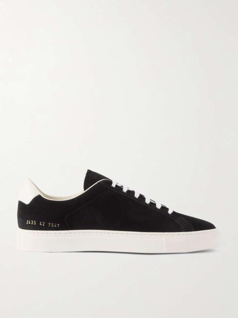 Common Projects Retro Leather-Trimmed Suede Sneakers