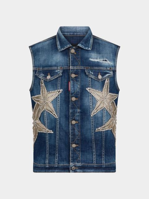 DSQUARED2 STARRY NIGHT DENIM CLASSIC VEST