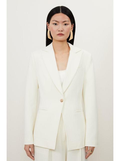 KAREN MILLEN Petite Compact Stretch Single Breasted Tailored Blazer