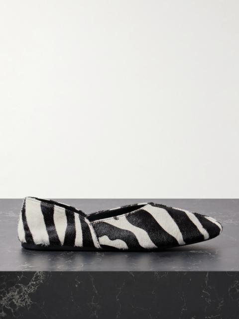 KHAITE Jane Zebra-print Calf Hair Flats