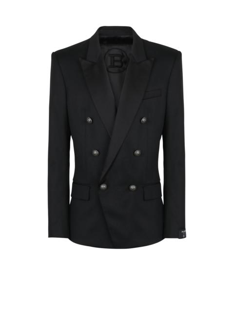Balmain Wool blazer with double-breasted silver-tone buttoned fastening