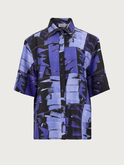 FERRAGAMO PALM PRINT SHORT SLEEVED SHIRT