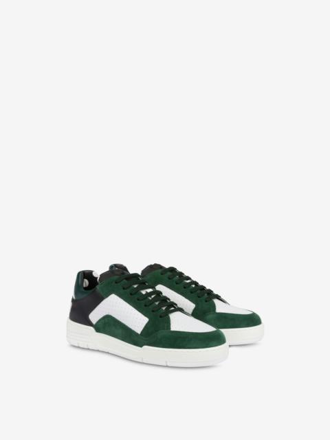 Moschino CALFSKIN AND SUEDE STREETBALL SNEAKERS