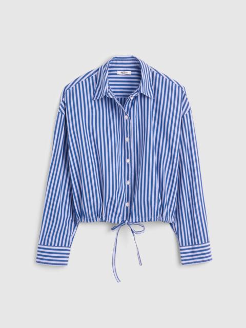Madewell Drawstring Button-Up Shirt in Poplin