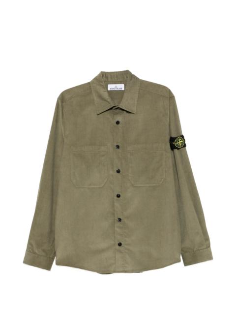Stone Island Stone Island Corduroy-texture Logo-patch Shirt