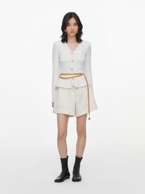 self-portrait Cream Textured Knit Cardigan
