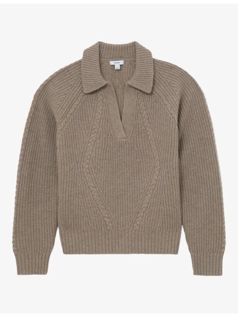 REISS Lindy Cable-Knit Wool and Cashmere-Blend Jumper
