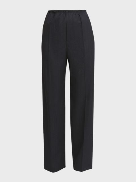 Bottega Veneta Subtle Striped Straight-Leg Wool Trousers
