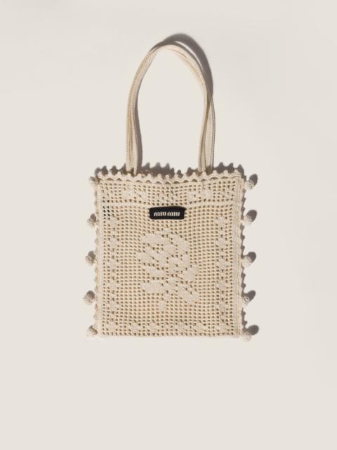 Miu Miu Cotton crochet handbag