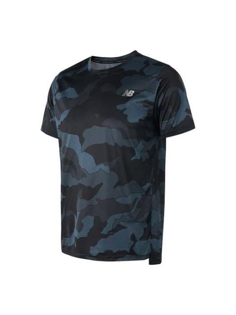 New Balance Men's New Balance Camouflage Sports Round Neck Short Sleeve Black AMT93181-BSL