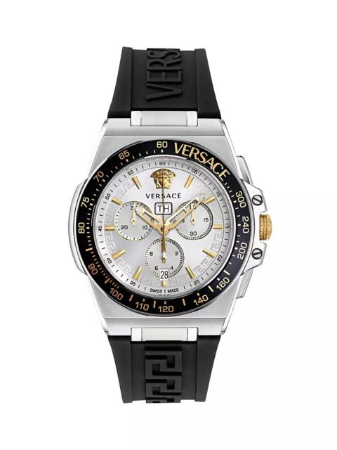 Greca Extreme Chrono Stainless Steel & Silicone Strap Watch/45MM