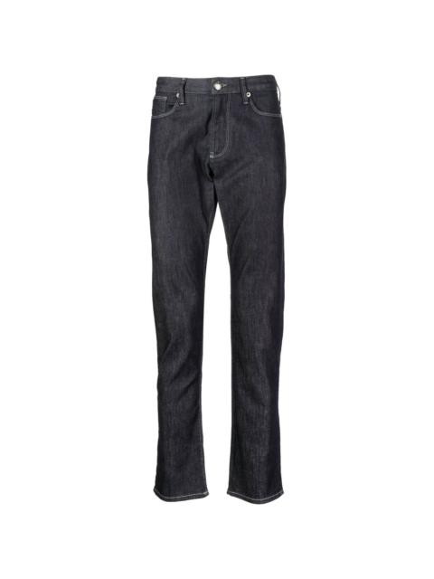 mid-rise slim-cut jeans