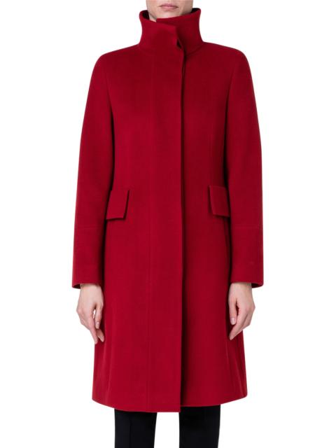 AKRIS Women's Long Wool-Blend Coat - Red