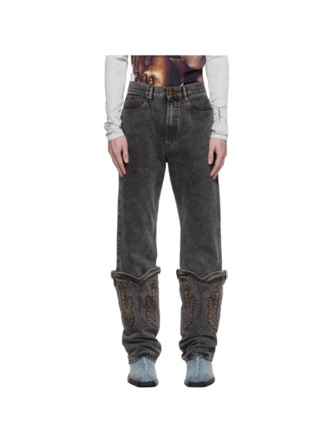 Y/Project Black Mini Cowboy Jeans
